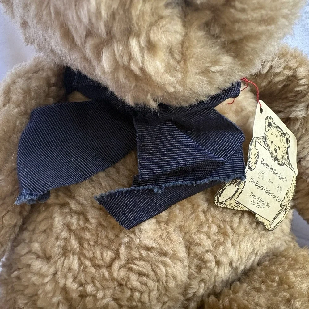 Boyds Bears Plush Teddy Bear Brown Bow Tie Bears in the Attic 1991-93 Hang Tag
